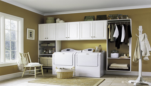 Laundry room cabinets shelving storage